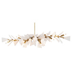 Delmar Linear Chandelier - Antique Brass / Clear