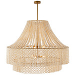 Hannie Chandelier - Antique Brass / White