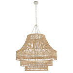 Tulane Chandelier - White / Light Wood