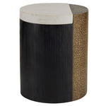 Celestine Accent Table - Ebony / White Marble