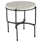 Cedrick End Table - Blackened Iron / Grey