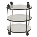 Carlita End Table - Bronze / White Marble