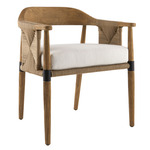 Estes Outdoor Dining Chair - Teak Wood / White
