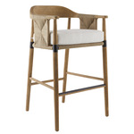 Estes Outdoor Counter / Bar Stool - Teak Wood / White
