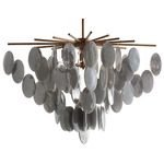 Tiffany Chandelier - Antique Brass / Smoke Luster