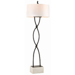 Dutton Floor Lamp - Blackened Iron / White