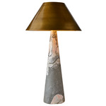 Chanel Table Lamp - Viola Marble / Antique Brass