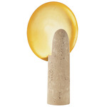 Eclipse Table Lamp - Travertine / Antique Brass