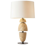 Comal Table Lamp - Travertine / Off White