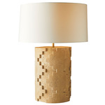 Cornwall Texture Table Lamp - Sand / White