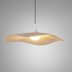 Mediterrania 1-Tier Pendant - White / Cream Translucent Ribbon