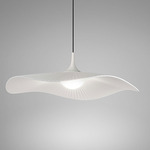 Mediterrania 1-Tier Pendant - White / White Translucent Ribbon