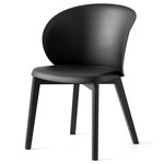 Tuka Wooden Base Armchair - Graphite / Matte Black