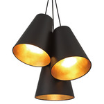 Alston Cluster Pendant - Matte Black / Antique Gold