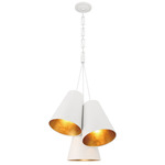 Alston Cluster Pendant - Matte White / Antique Gold