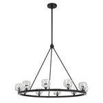 Aragon Chandelier - Matte Black / Crystal
