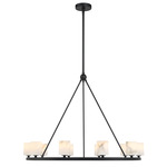 Aragon Chandelier - Matte Black / White