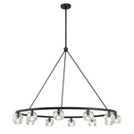 Aragon Chandelier - Matte Black / Crystal