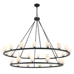 Aragon Double Tier Chandelier - Matte Black / White