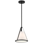 Fulton Pendant - Black / White Silk