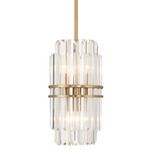 Hayes Mini Pendant - Aged Brass / Crystal