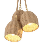 Jace Cluster Pendant - Gold / Jute