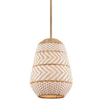 Zanzibar Tall Pendant - Gold / Natural / White