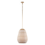 Zanzibar Tall Pendant - Gold / Natural / White