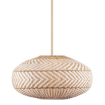 Zanzibar Low Pendant - Gold / Natural / White