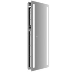 Ascension Lighted Mirror Wardrobe Cabinet - Matte Silver / Mirror