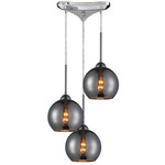 Cassandra Multi Light Pendant - Polished Chrome / Chrome-plated Glass