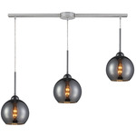 Cassandra Linear Multi-Light Pendant - Polished Chrome / Chrome-plated Glass