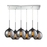 Cassandra Linear Multi-Light Pendant - Polished Chrome / Chrome-plated Glass