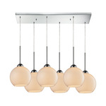 Cassandra Linear Multi-Light Pendant - Polished Chrome / White