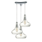 Orbital Multi-Light Pendant - Polished Chrome / Clear
