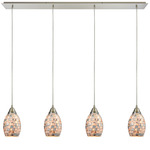 Capri Linear Multi-Light Pendant - Satin Nickel / Grey