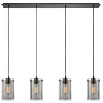 Brant Linear Multi-Light Pendant - Oil Rubbed Bronze / Clear