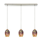 Illusions Linear Multi-Light Pendant - Satin Nickel / Multicolor