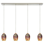 Illusions Linear Multi-Light Pendant - Satin Nickel / Multicolor