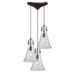 Hand Formed Multi-Light Pendant - Oil Rubbed Bronze / Clear