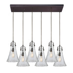 Hand Formed Linear Multi-Light Pendant - Oil Rubbed Bronze / Clear