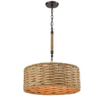 Weaverton Chandelier - Oil Rubbed Bronze / Natural