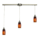 Milan Tiered Multi-Light Pendant - Satin Nickel / Espresso
