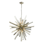 Cataclysm Chandelier - Silver Leaf / Polished Nickel