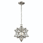 Moravian Star Pendant - Polished Nickel / Clear / Clear