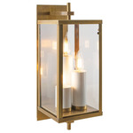 Back Bay Outdoor Wall Sconce - Aged Brass / Clear