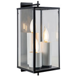 Back Bay Outdoor Wall Sconce - Matte Black / Clear