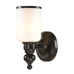 Bristol Way Bathroom Sconce - Oil Rubbed Bronze / White