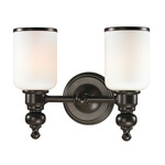 Bristol Way Bathroom Vanity Light - Oil Rubbed Bronze / White