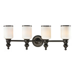 Bristol Way Bathroom Vanity Light - Oil Rubbed Bronze / White